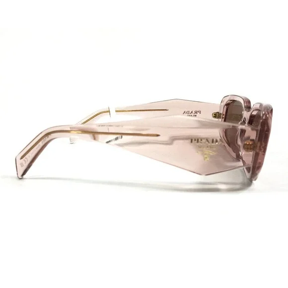 Prada Sunglasses SPR17W-F 19Q-10D Transparent Peach Asian Fit with Brown Lenses - Picture 5 of 13